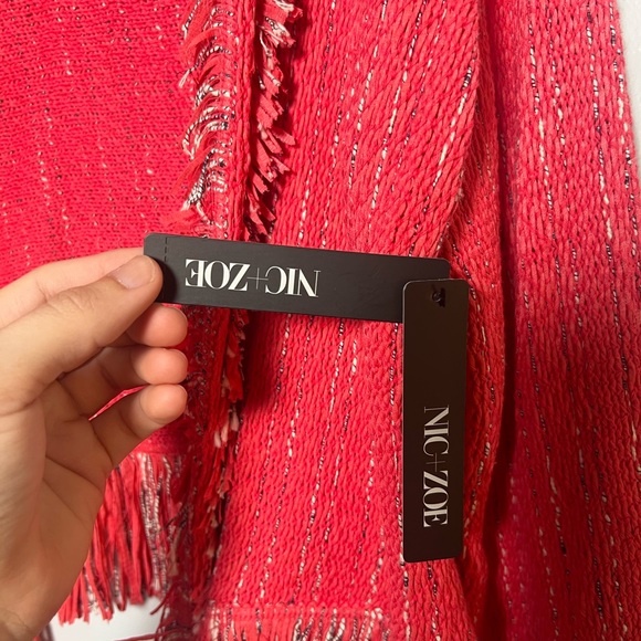 Nic + Zoe women’s open front fringe knit blazer NEW WITH TAGS SIZE L - Picture 5 of 7